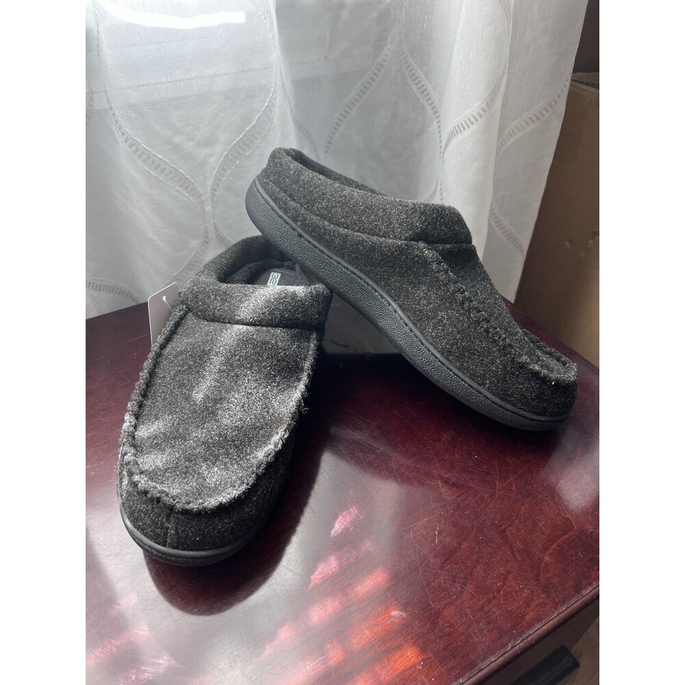 32 Degrees Heat Indoor Outdoor Black Slip On Memory Foam Slippers ~ Size L 11-12